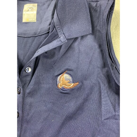 Callaway Shirt Men medium navy Opti Dri Golf Vest Top Pullover half button up - Picture 7 of 13